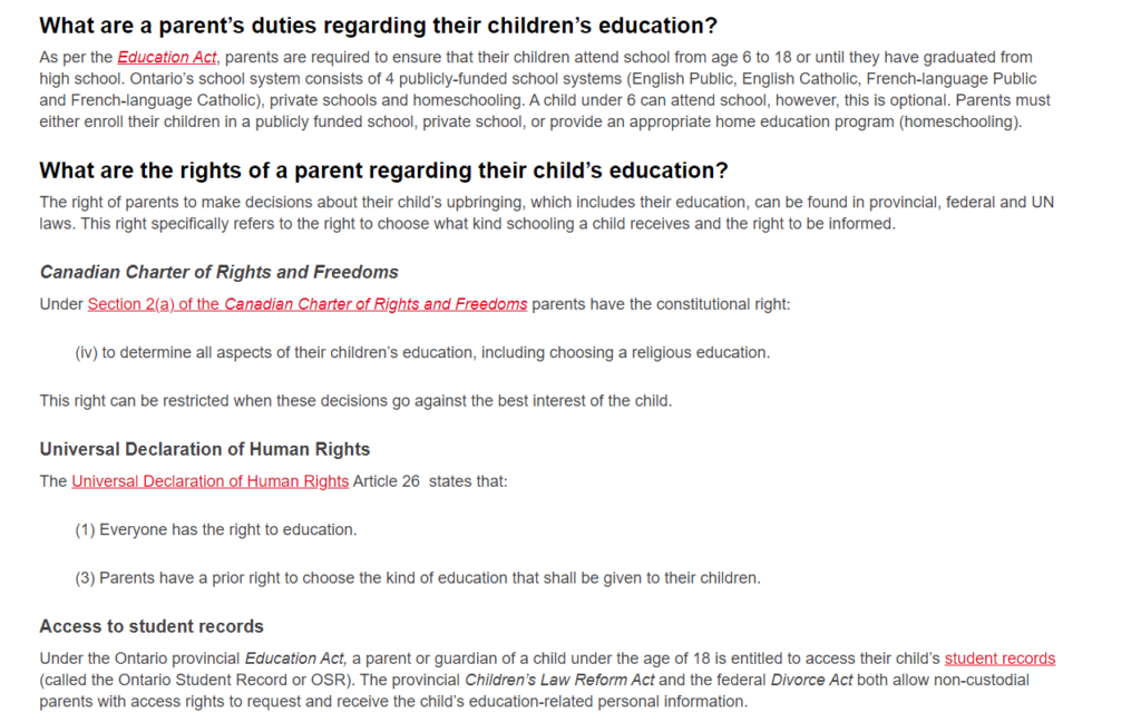 Parental Rights In Canada - Parental Rights Coalition